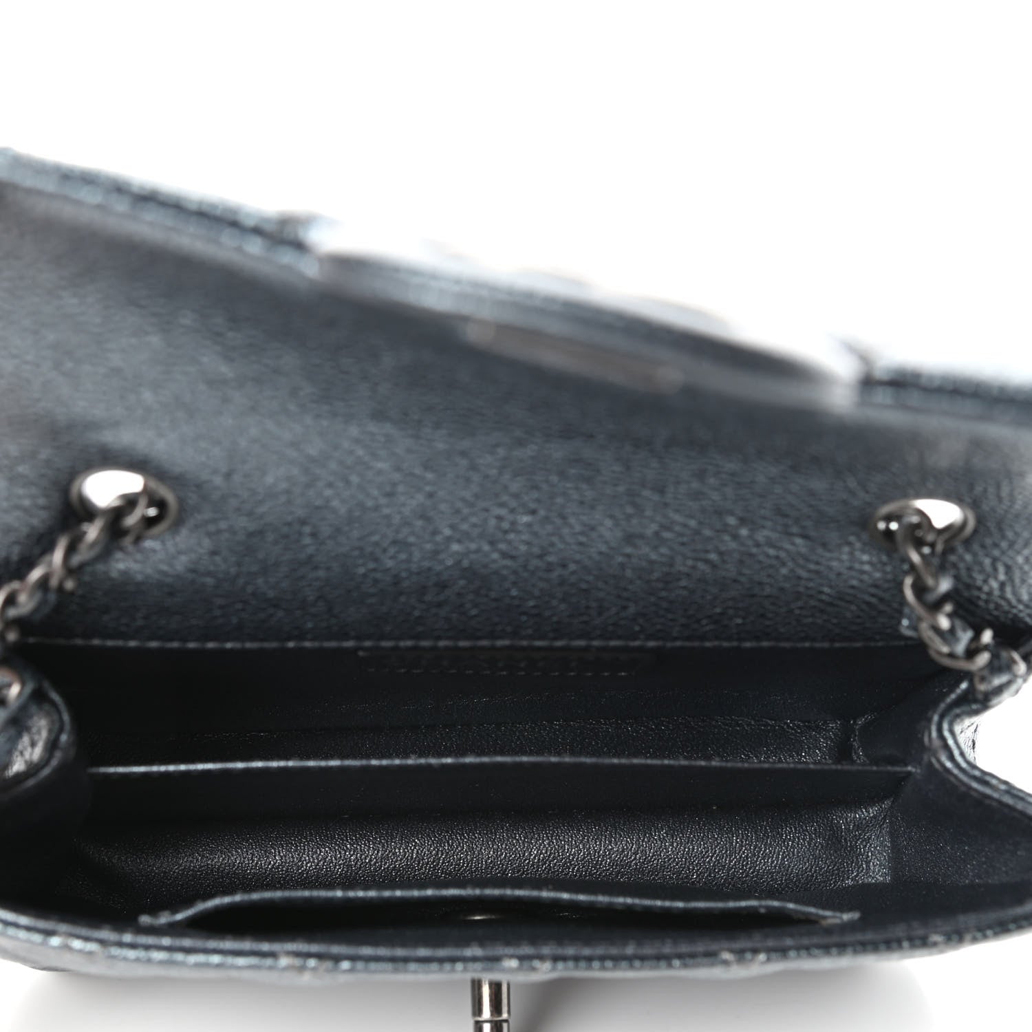 Chanel Metallic Caviar Quilted Extra Mini Flap Charcoal 4 of 4