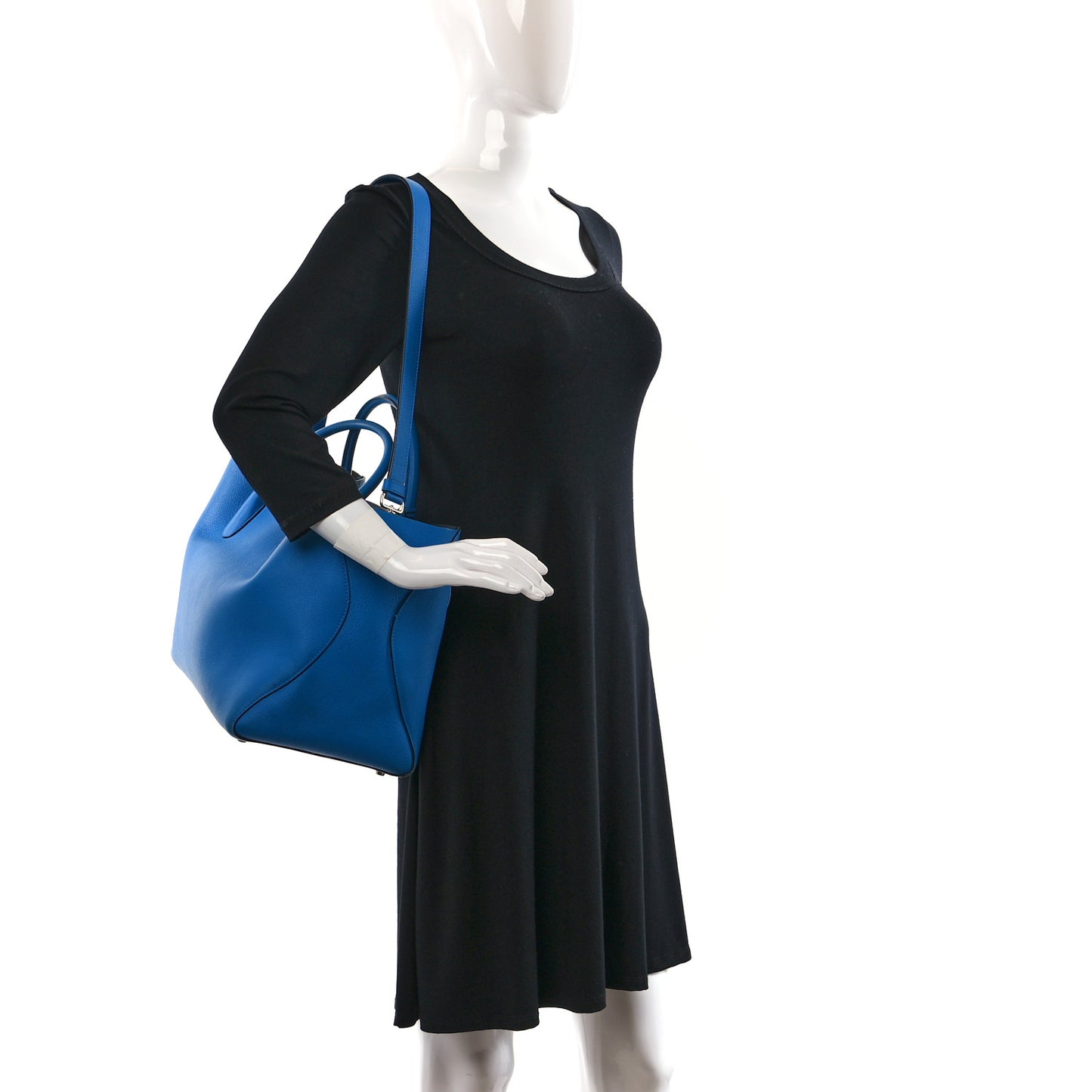 Supple Grained Calfskin Large Open Bar Tote