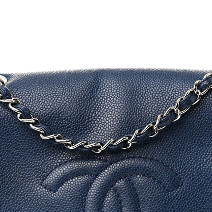 Chanel Caviar Medium Timeless CC Flap Navy Blue 8 of 10
