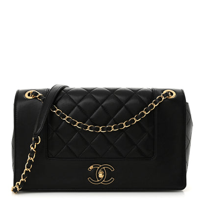 Chanel Sheepskin Quilted Vintage Mademoiselle Flap Black 1 of 13