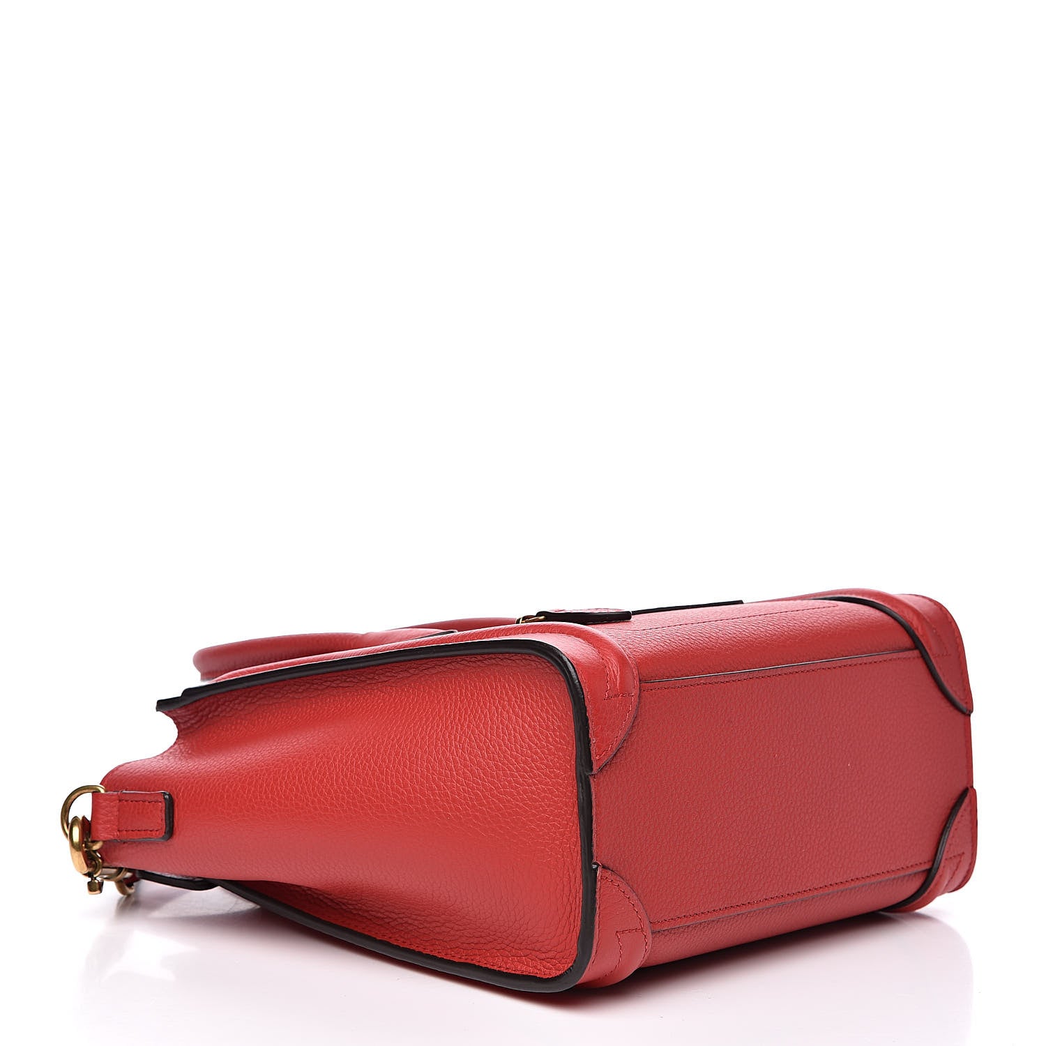 Celine Drummed Calfskin Nano Luggage Coquelicot 4 of 11