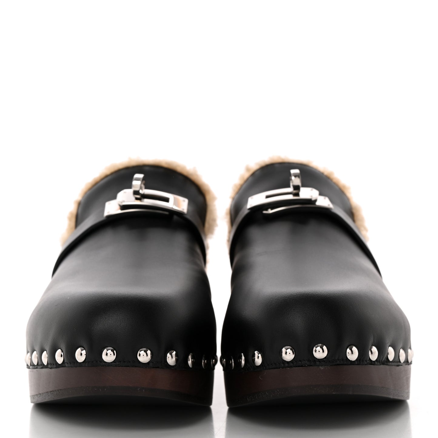Calfskin Woolskin Carlotta Mules 38 Black