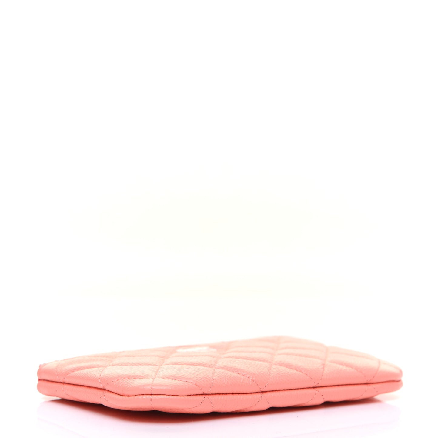 Caviar Quilted Small Cosmetic Case Coral