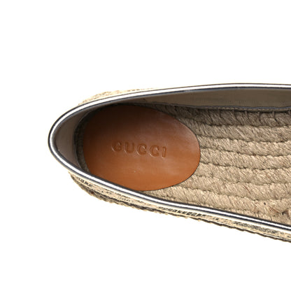 Gucci Lame Nappa GG Monogram Espadrilles 39.5 Silver Beige 8 of 9