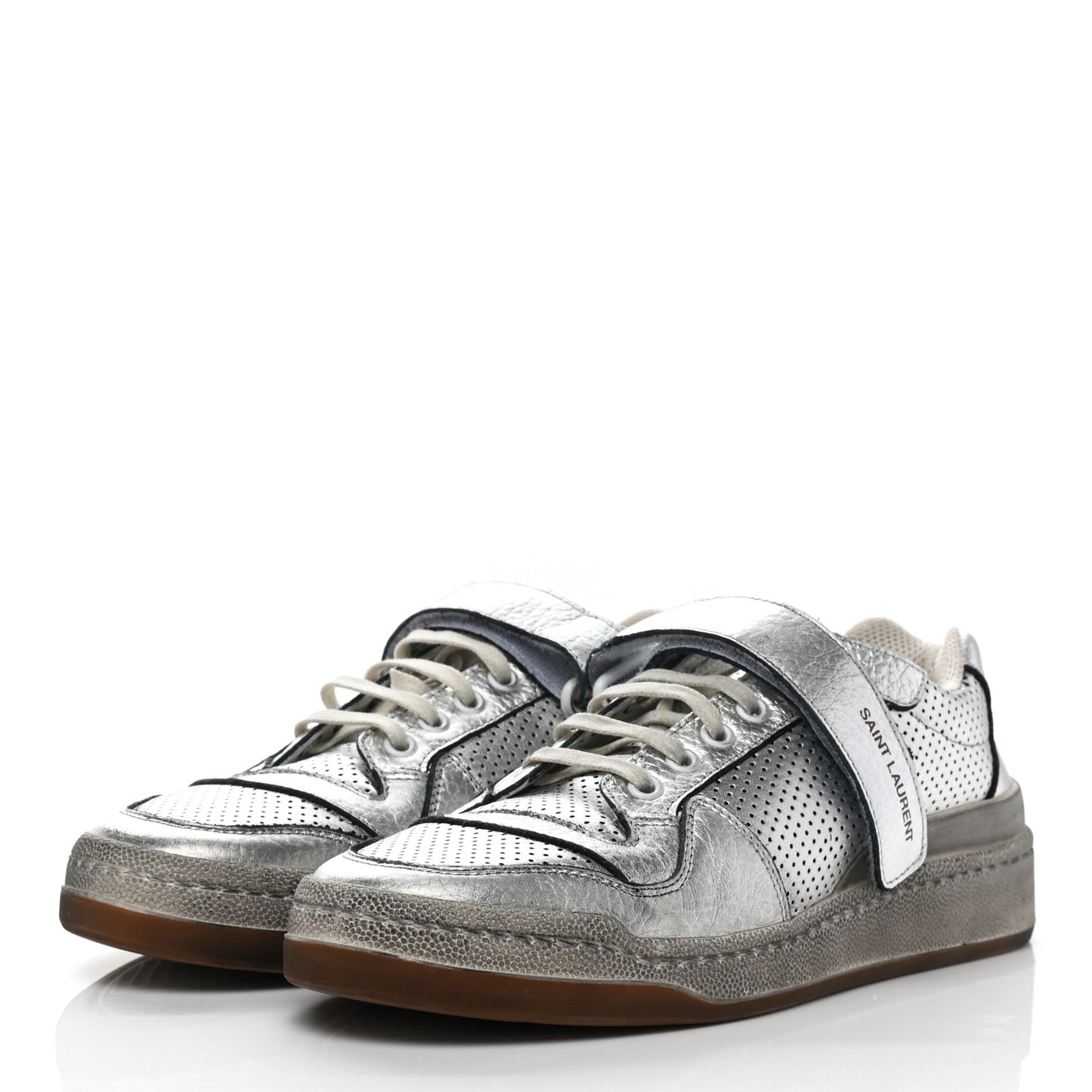Calfskin Perforated Womens SL24 Sneakers 39 Argento