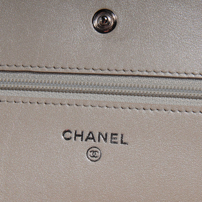 Chanel Caviar Sevruga Wallet on Chain WOC Silver 5 of 8
