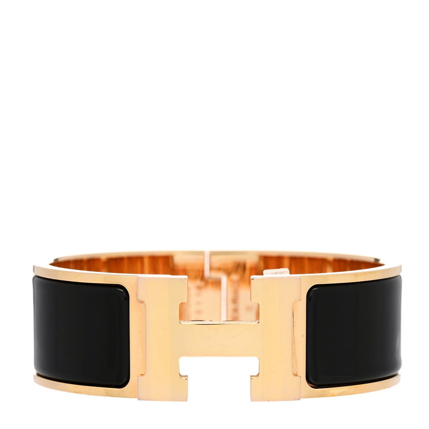 Enamel Wide Clic Clac H Bracelet PM Black