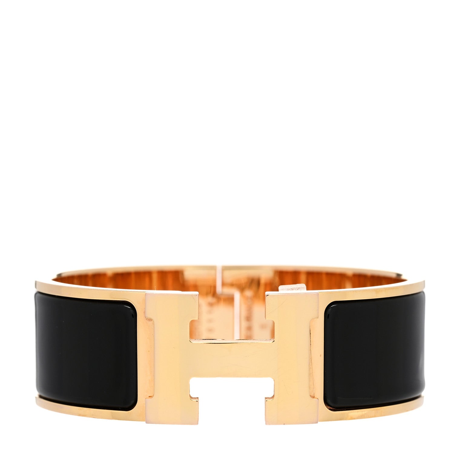 Hermes Enamel Wide Clic Clac H Bracelet PM Black 1 of 5