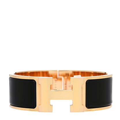 Hermes Enamel Wide Clic Clac H Bracelet PM Black 1 of 5