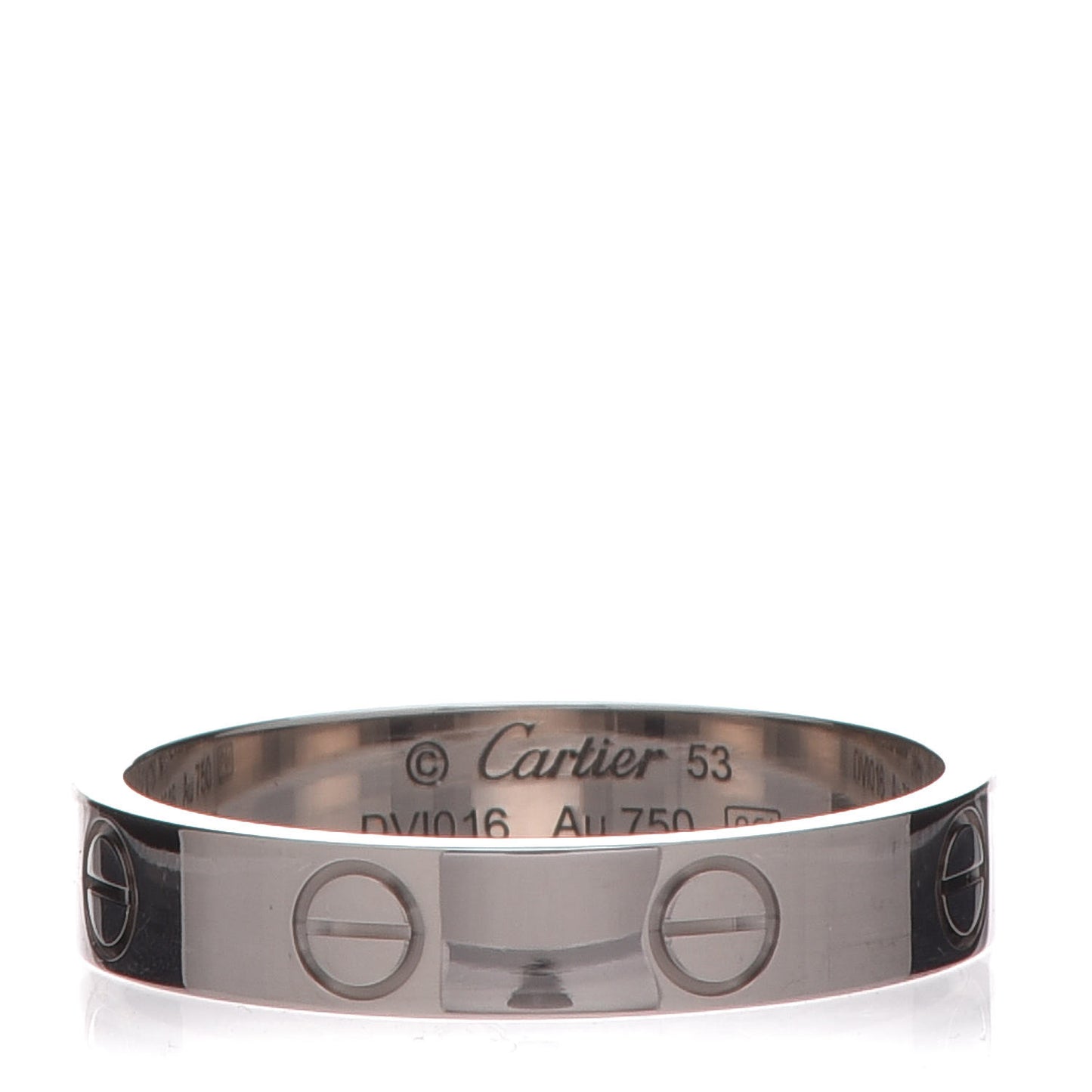 18K White Gold 3.5mm LOVE Wedding Band Ring 53 6.25