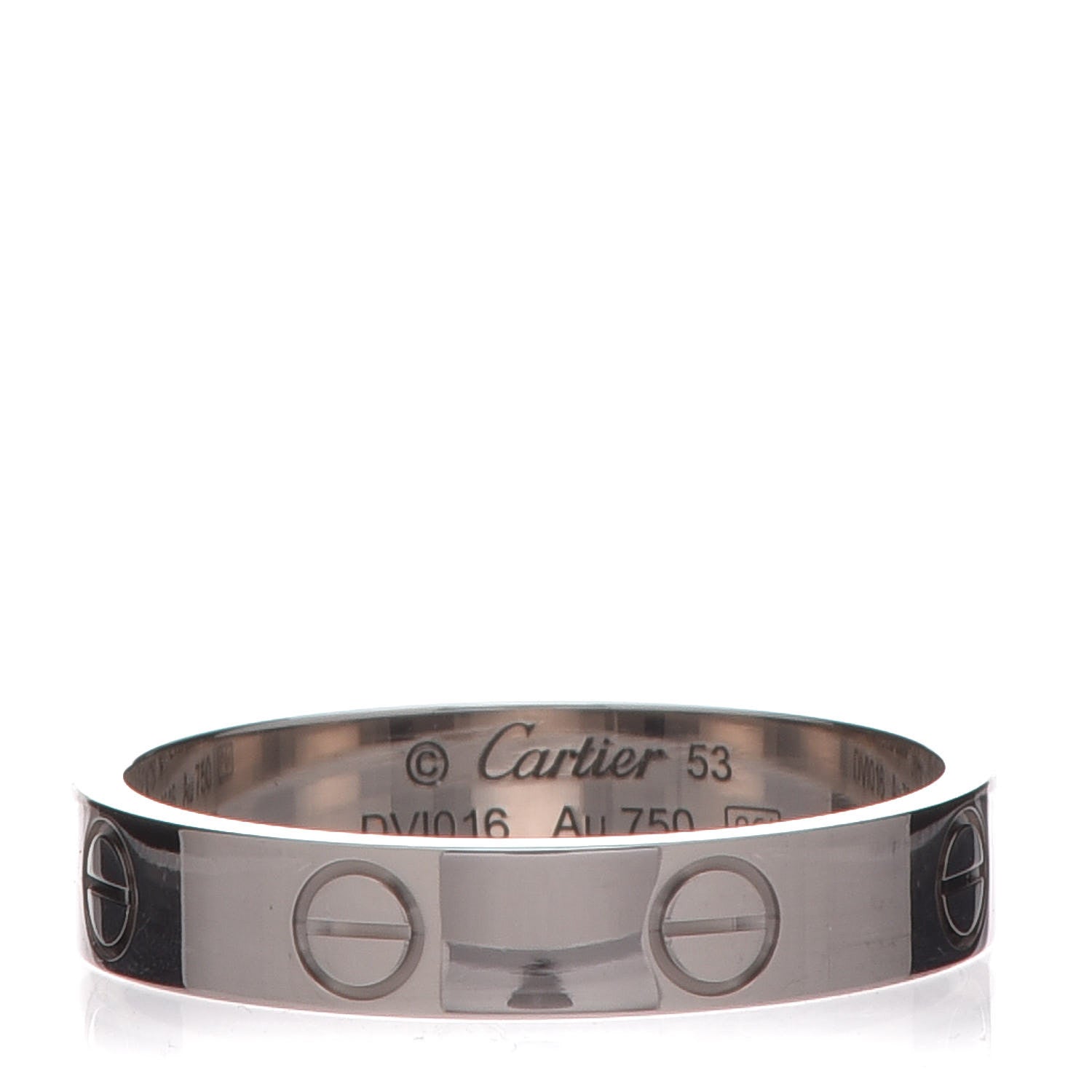 Cartier 18K White Gold 3.5mm LOVE Wedding Band Ring 53 6.25 1 of 5