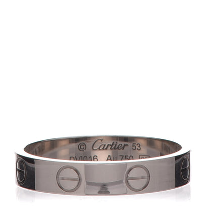 Cartier 18K White Gold 3.5mm LOVE Wedding Band Ring 53 6.25 1 of 5