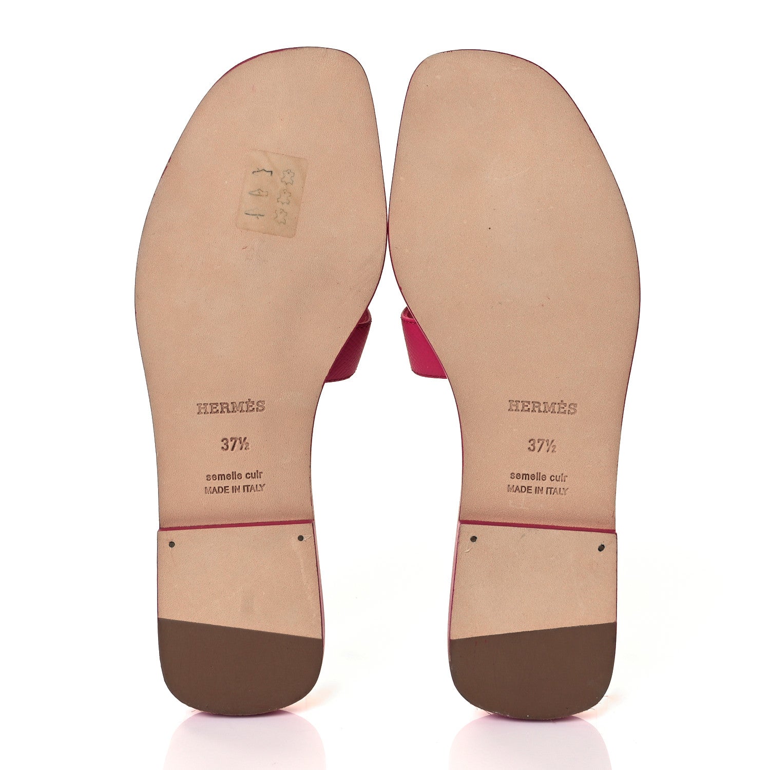 Hermes Epsom Oran Sandals 37.5 Rouge Azalee 5 of 8