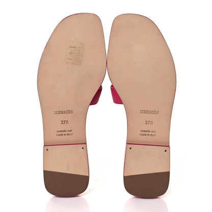 Hermes Epsom Oran Sandals 37.5 Rouge Azalee 5 of 8