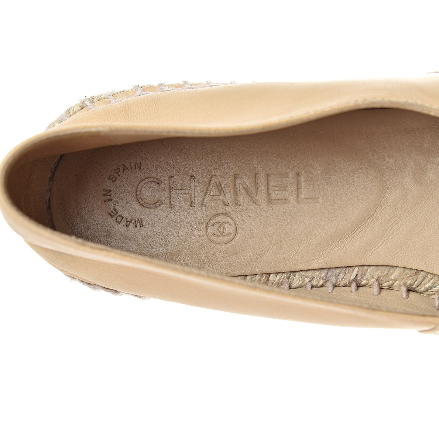 Lambskin CC Espadrilles 40 Beige Black