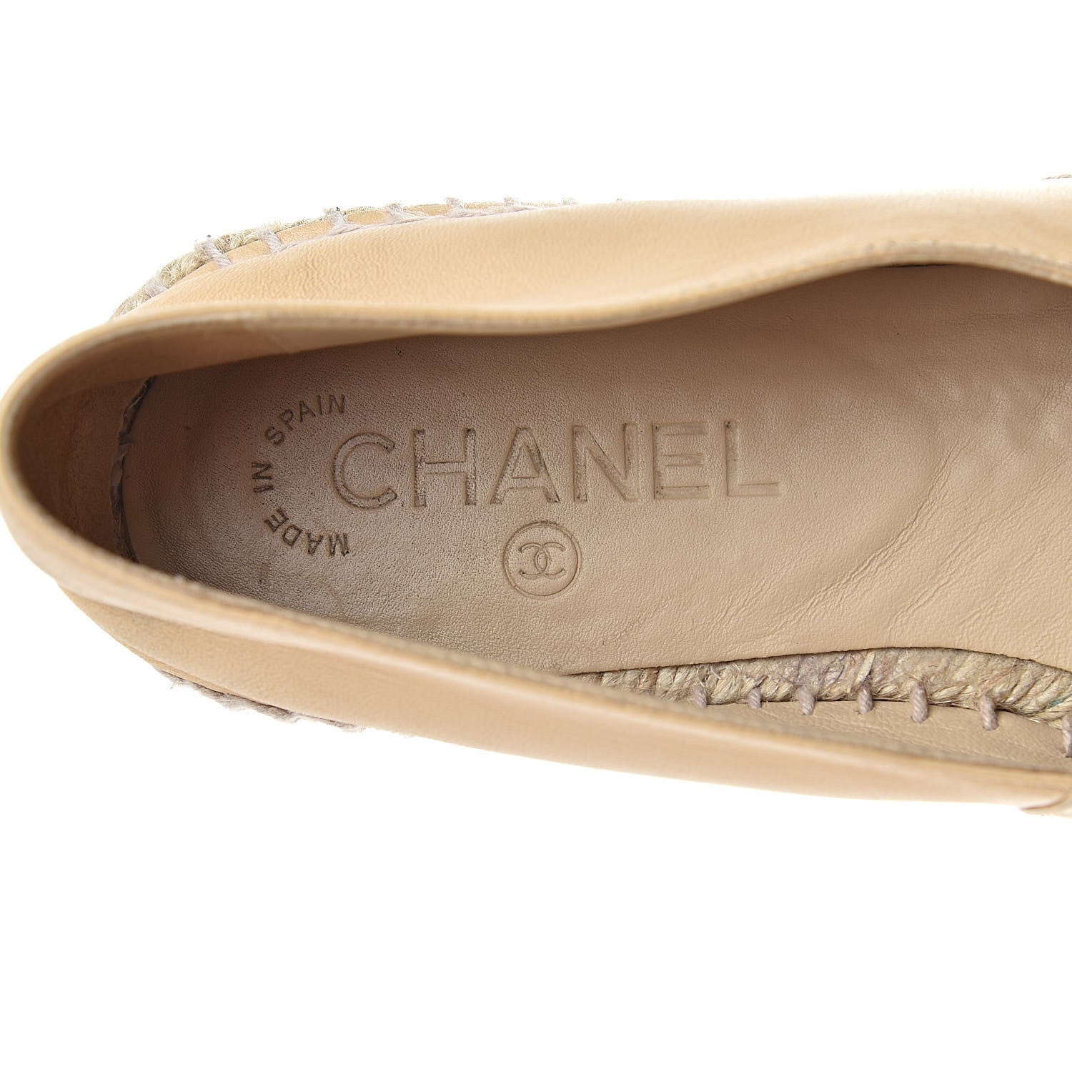 Chanel Lambskin CC Espadrilles 40 Beige Black 10 of 14