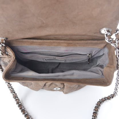 Chanel Crumpled Lambskin Quilted Medium Chain Around Flap Light Khaki 5 of 13