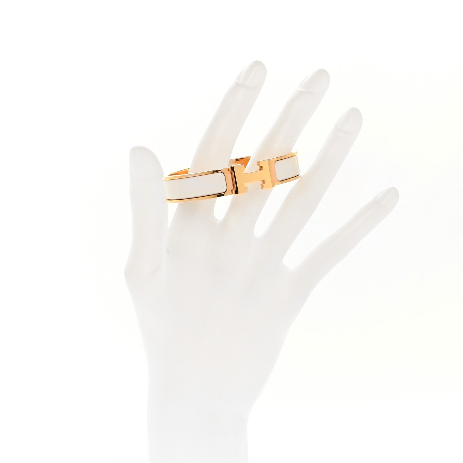 Hermes Enamel Narrow Clic Clac H Bracelet PM White 2 of 4