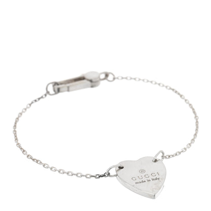 Gucci Sterling Silver Trademark Heart Bracelet 1 of 3