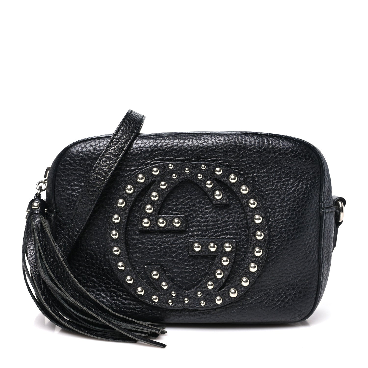 Gucci Pebbled Calfskin Studded Small Soho Disco Bag Black 1 of 10