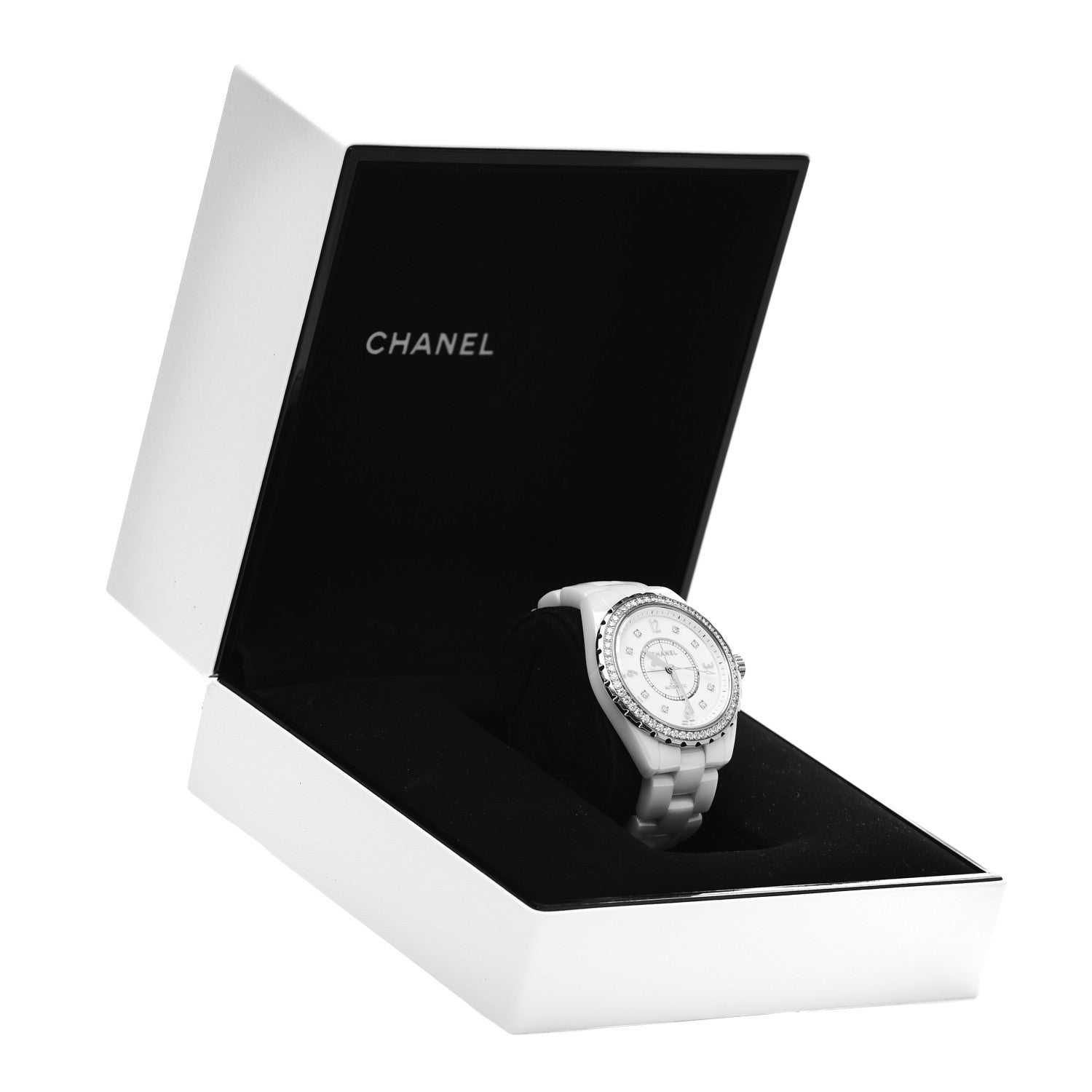 Chanel Stainless Steel Ceramic Diamond Bezel 38mm J12 Automatic Watch White 5 of 5
