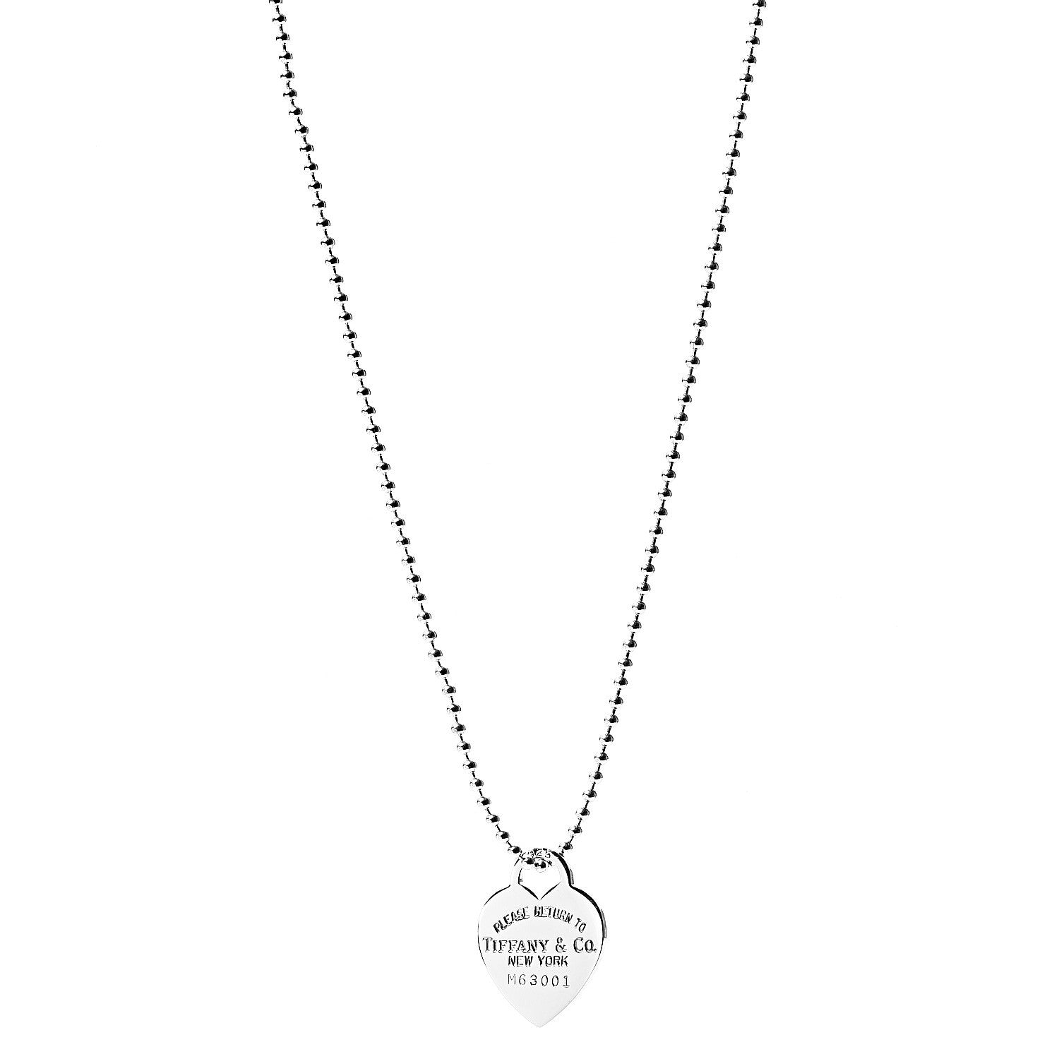 Tiffany Sterling Silver Long Return to Tiffany Heart Pendant Necklace 1 of 5