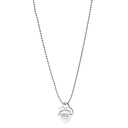 Tiffany Sterling Silver Long Return to Tiffany Heart Pendant Necklace 1 of 5