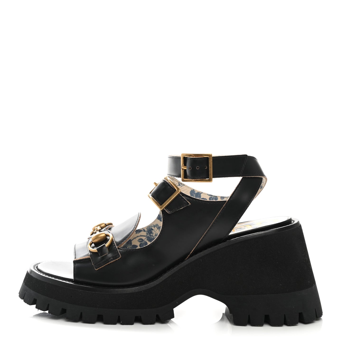 Cordovan Lux Womens Horsebit Mid-Heel Sandals 36 Black