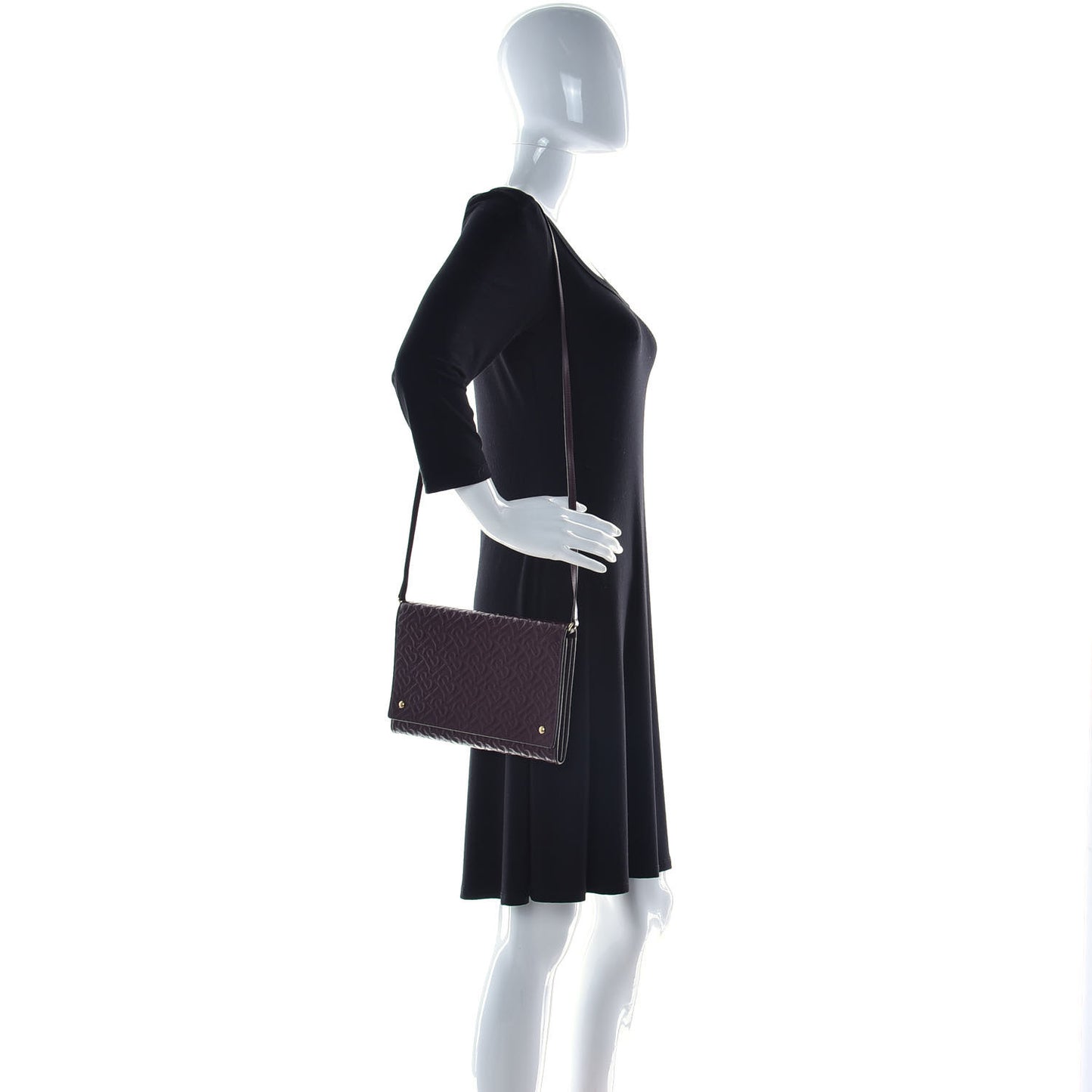 Calfskin Embossed Monogram Large Crossbody Oxblood
