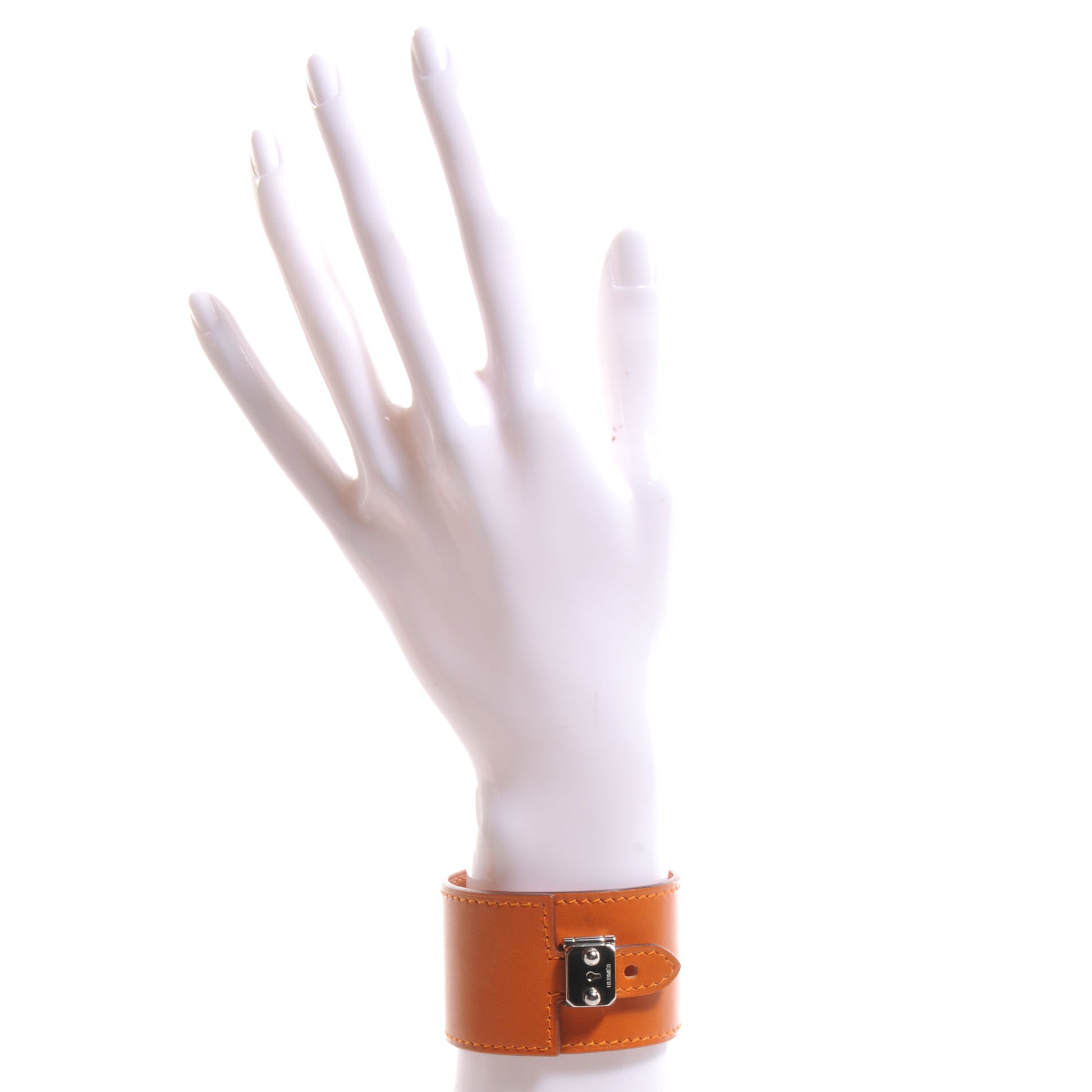 Hermes Chamonix Vegas Lock Wide Cuff Potiron Orange 2 of 6