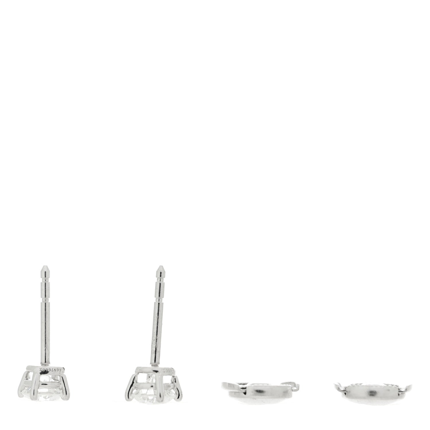Tiffany Platinum Diamond .90ctw Round Solitaire Earrings 4 of 5