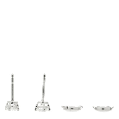 Tiffany Platinum Diamond .90ctw Round Solitaire Earrings 4 of 5