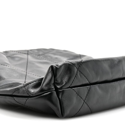 Chanel Shiny Calfskin Quilted Pearl CC Chain Mini Chanel 22 Black 10 of 10
