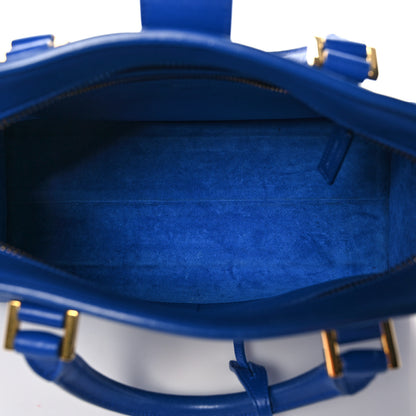 Saint Laurent Calfskin Small Monogram Cabas Blue Majorelle 4 of 15
