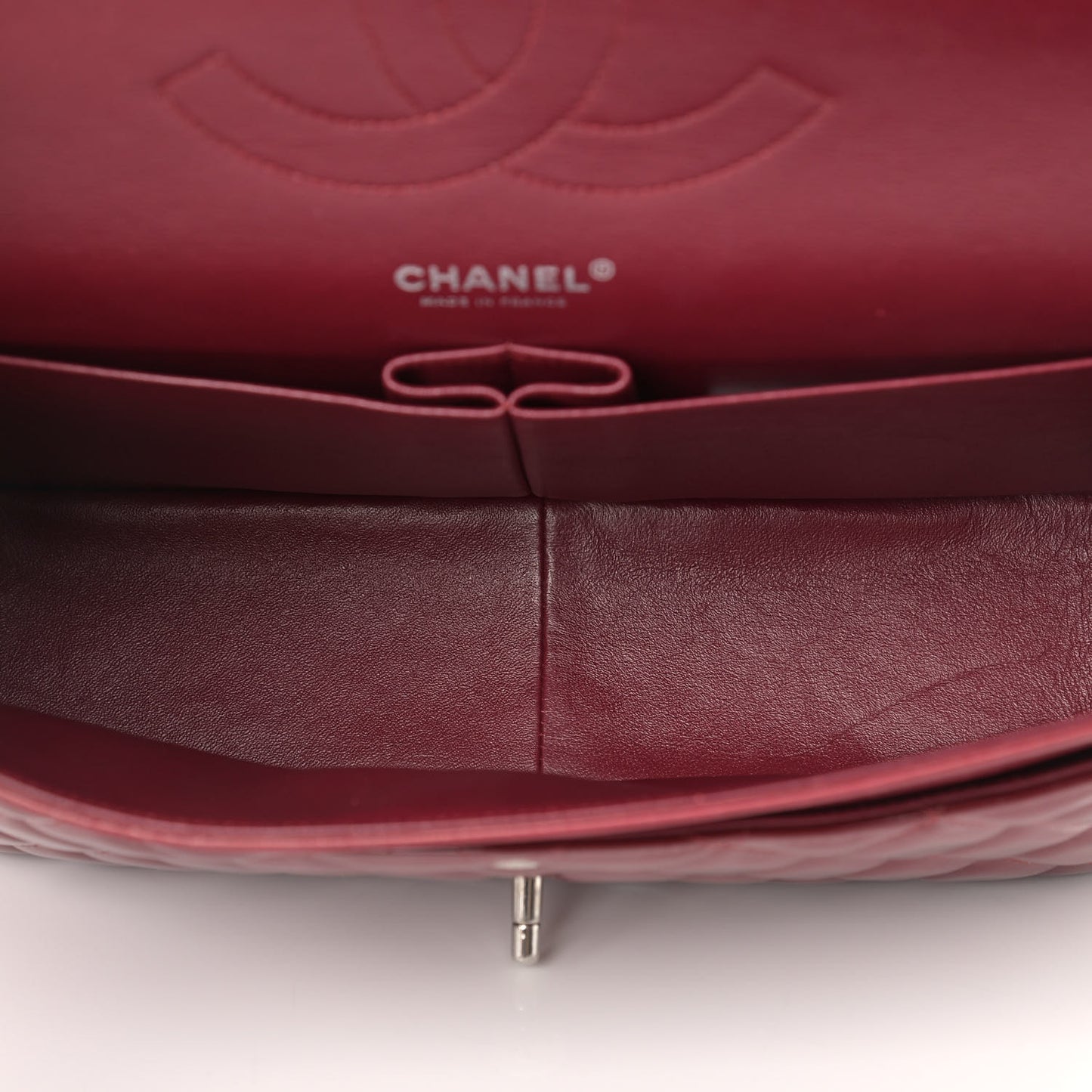 Patent Quilted Jumbo Double Flap Red