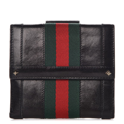 Gucci Calfskin Web Compact Wallet Black 1 of 7