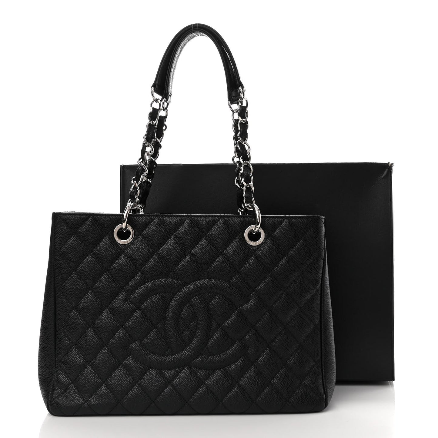 Caviar Quilted Grand Shopping Tote GST Black