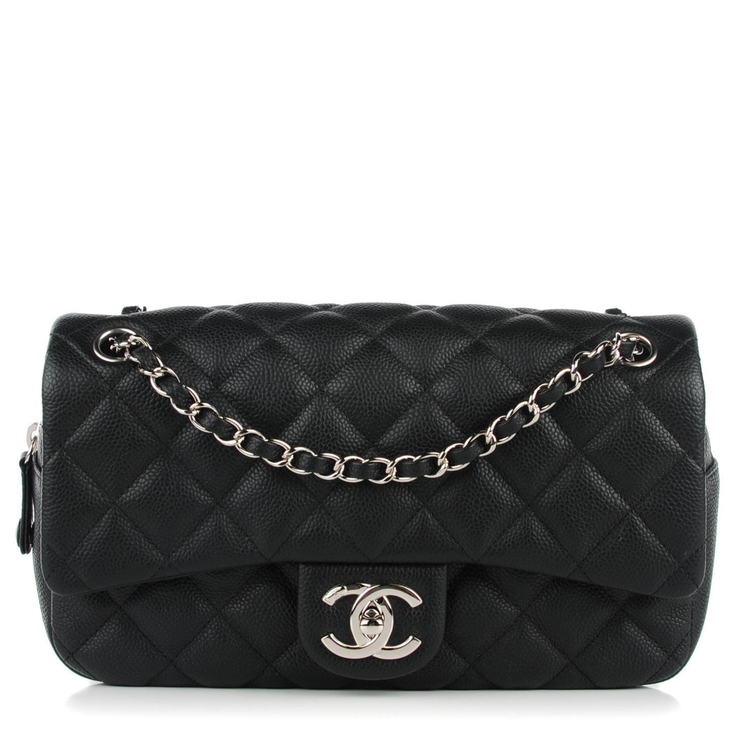 Caviar Quilted Medium Easy Flap Black