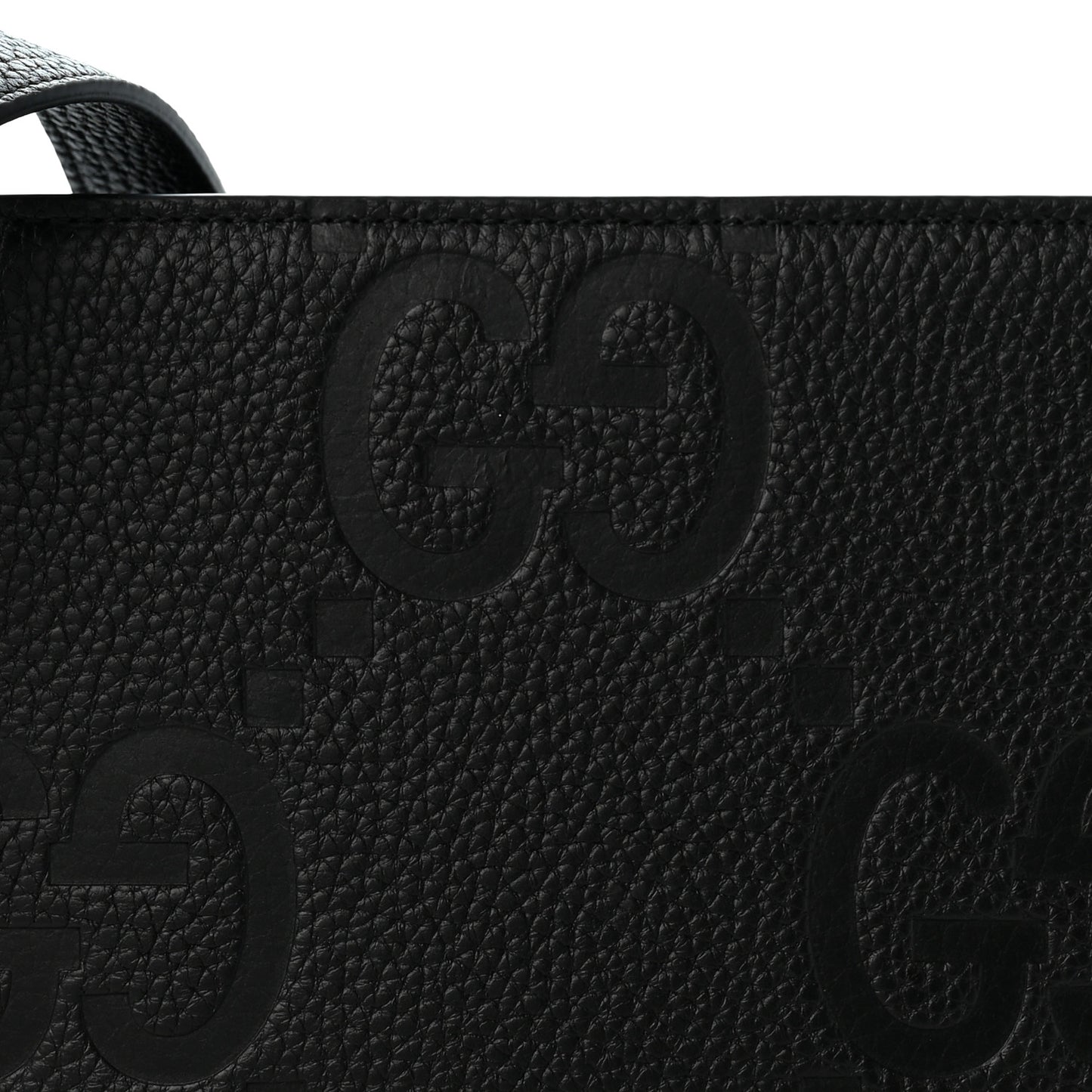 Monogram Jumbo GG Textured Dollar Calfskin Crossbody Bag Black
