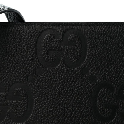 Gucci Monogram Jumbo GG Textured Dollar Calfskin Crossbody Bag Black 7 of 9