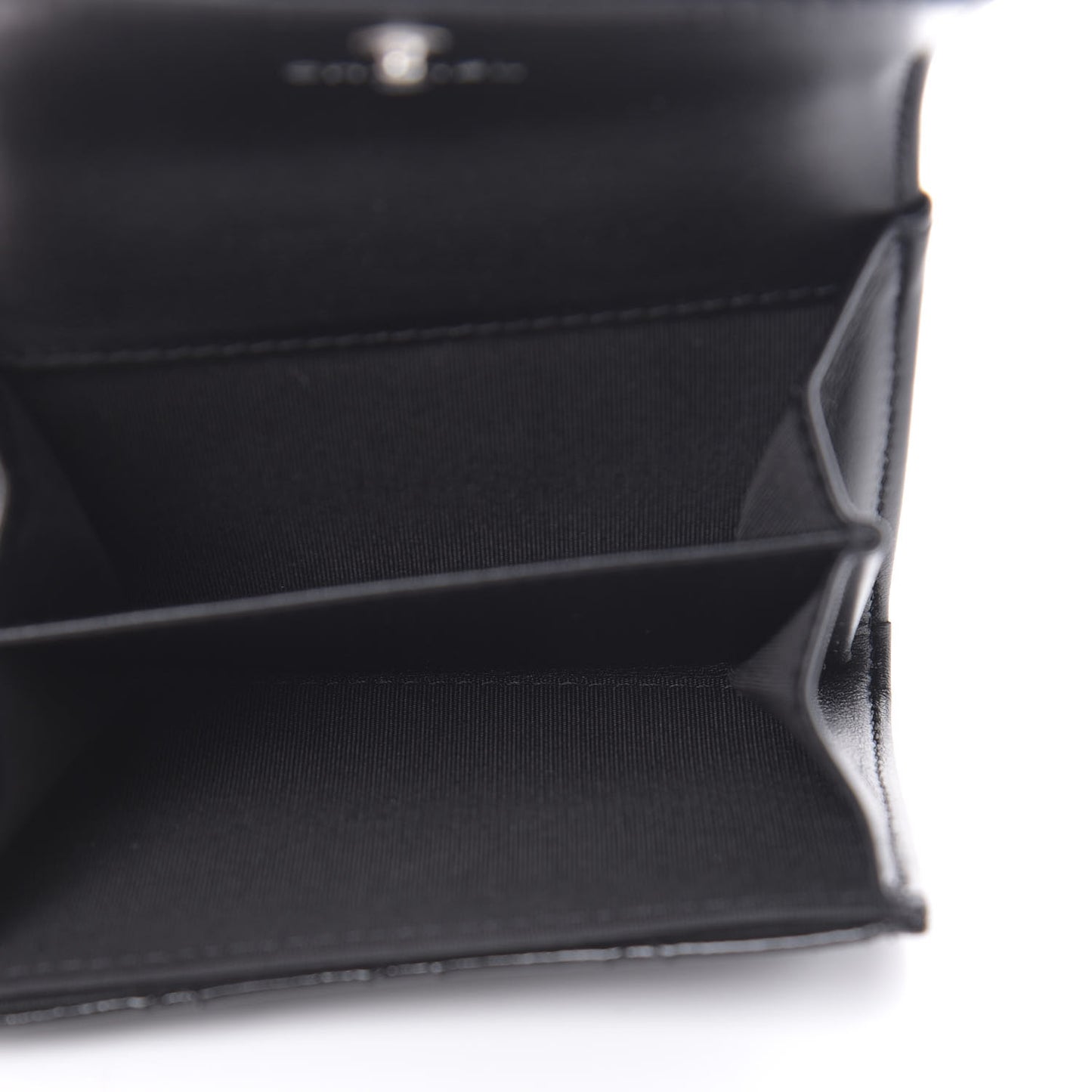 Distressed Patent Quilted Boy Flap Card Holder Wallet Black