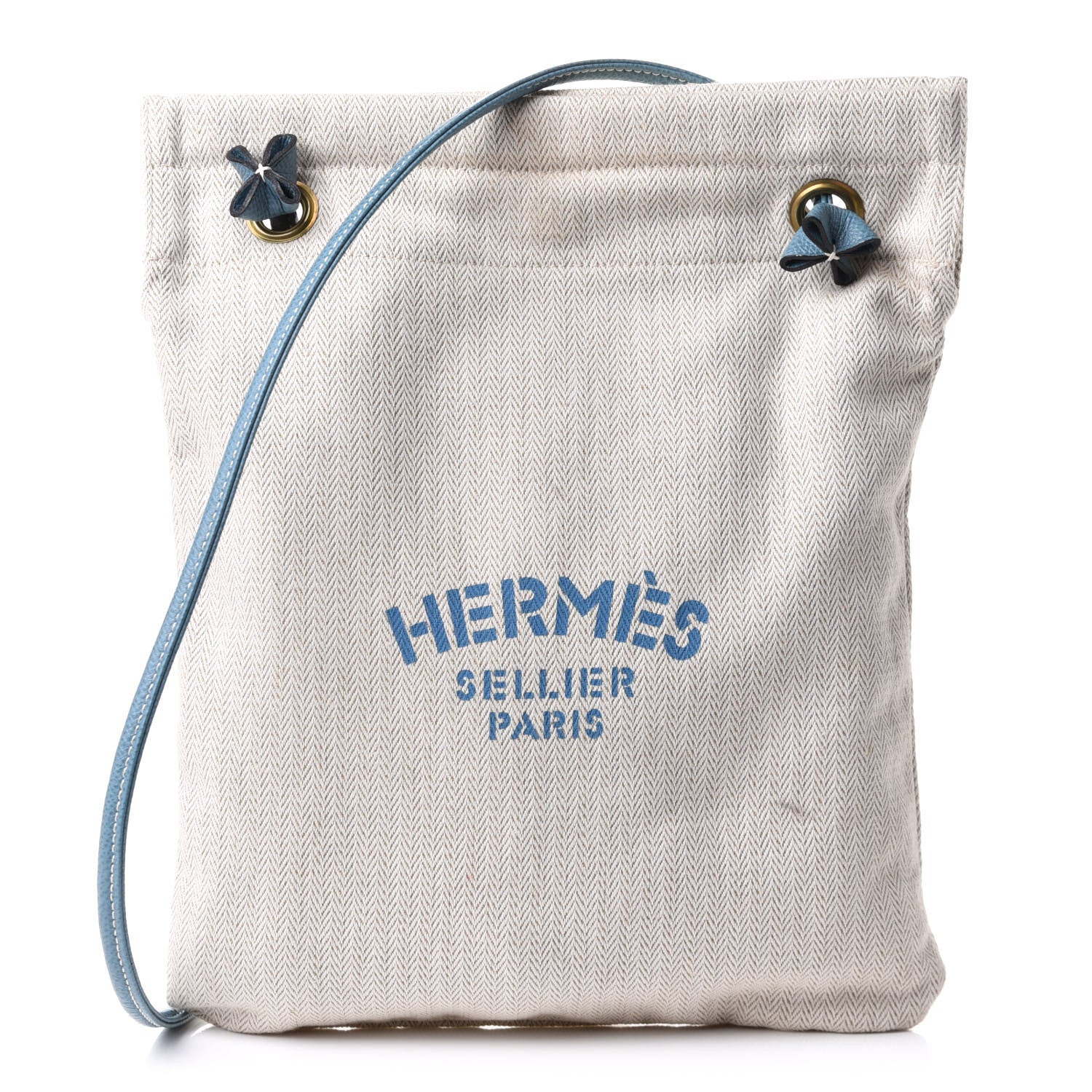 Hermes Canvas Aline Grooming Bag Craie Blue Jean 1 of 10