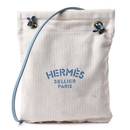 Hermes Canvas Aline Grooming Bag Craie Blue Jean 1 of 10