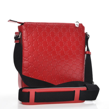 Gucci Guccissima Signature Small Messenger Bag Hibiscus Red 3 of 7