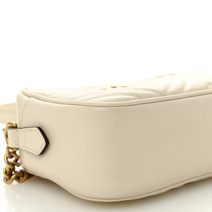 Gucci Calfskin Matelasse Small GG Marmont Chain Shoulder Bag White 9 of 11