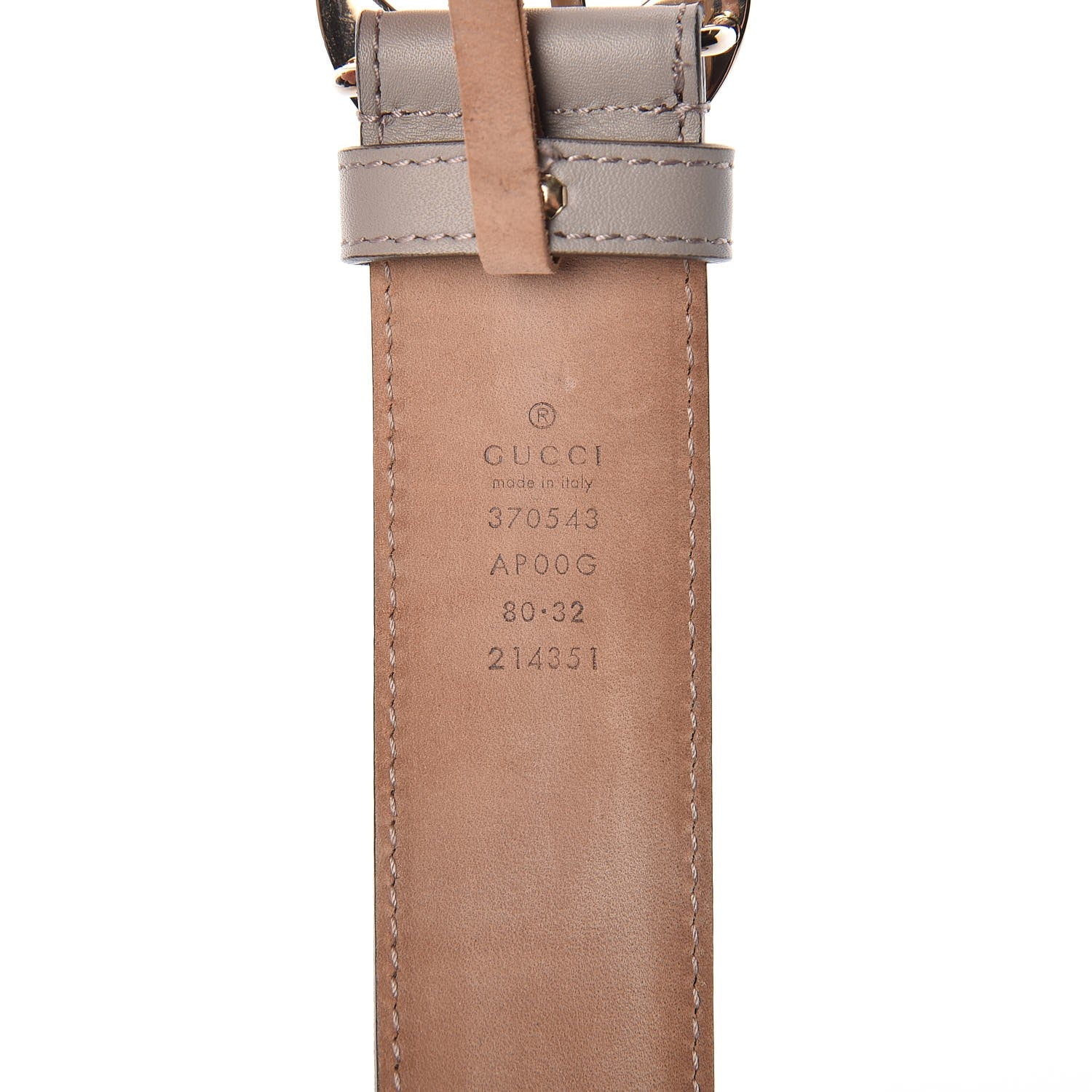 Gucci Moon Calfskin Interlocking G 37mm Belt 80 32 Storm Grey 4 of 8