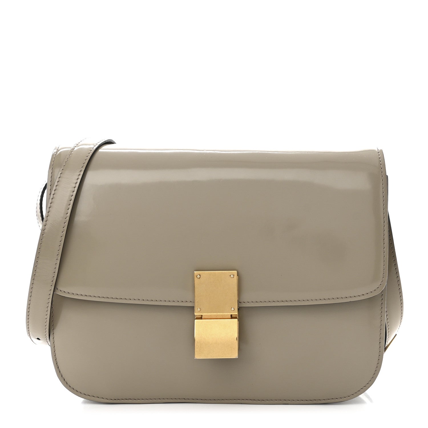 Celine Spazzolato Calfskin Medium Classic Box Flap Bag Taupe 1 of 11