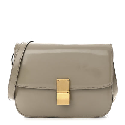 Celine Spazzolato Calfskin Medium Classic Box Flap Bag Taupe 1 of 11