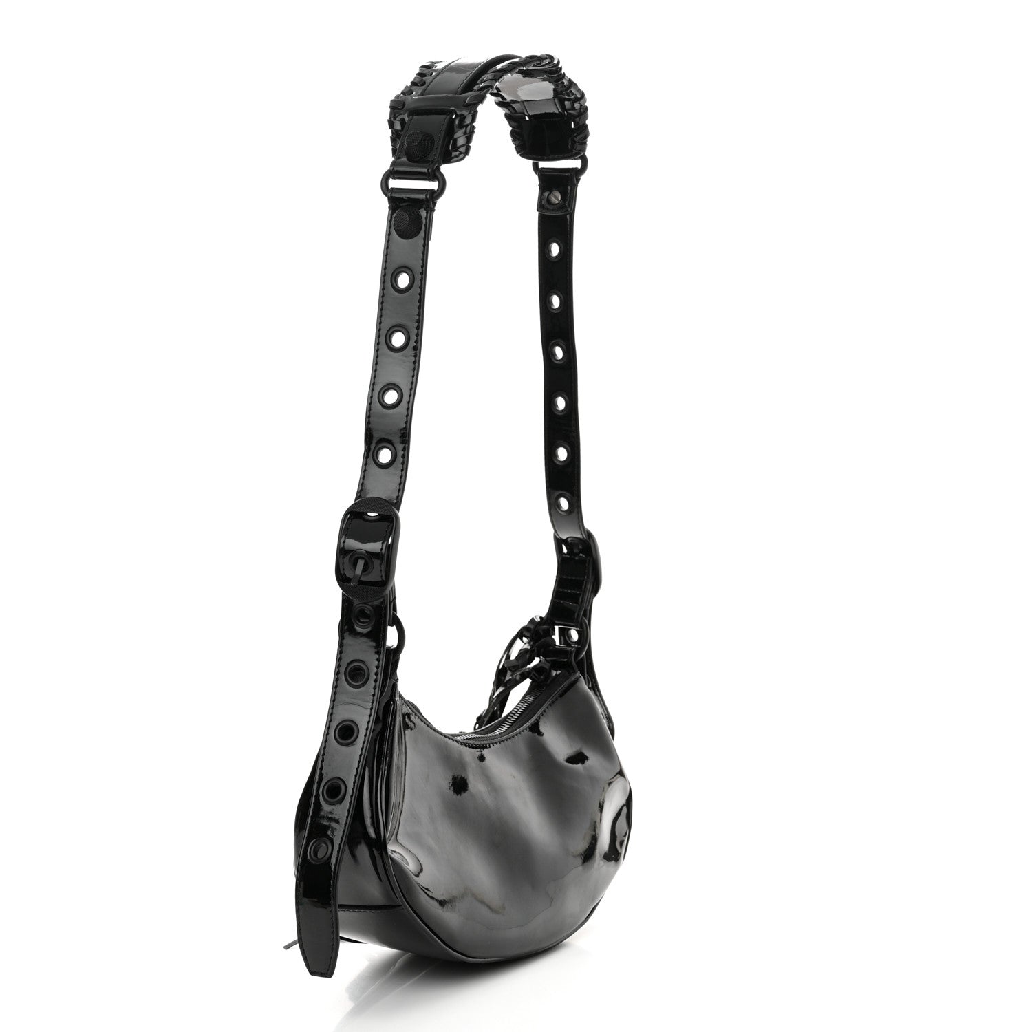 Balenciaga Patent Arena Small Le Cagole Shoulder Bag Black 4 of 12