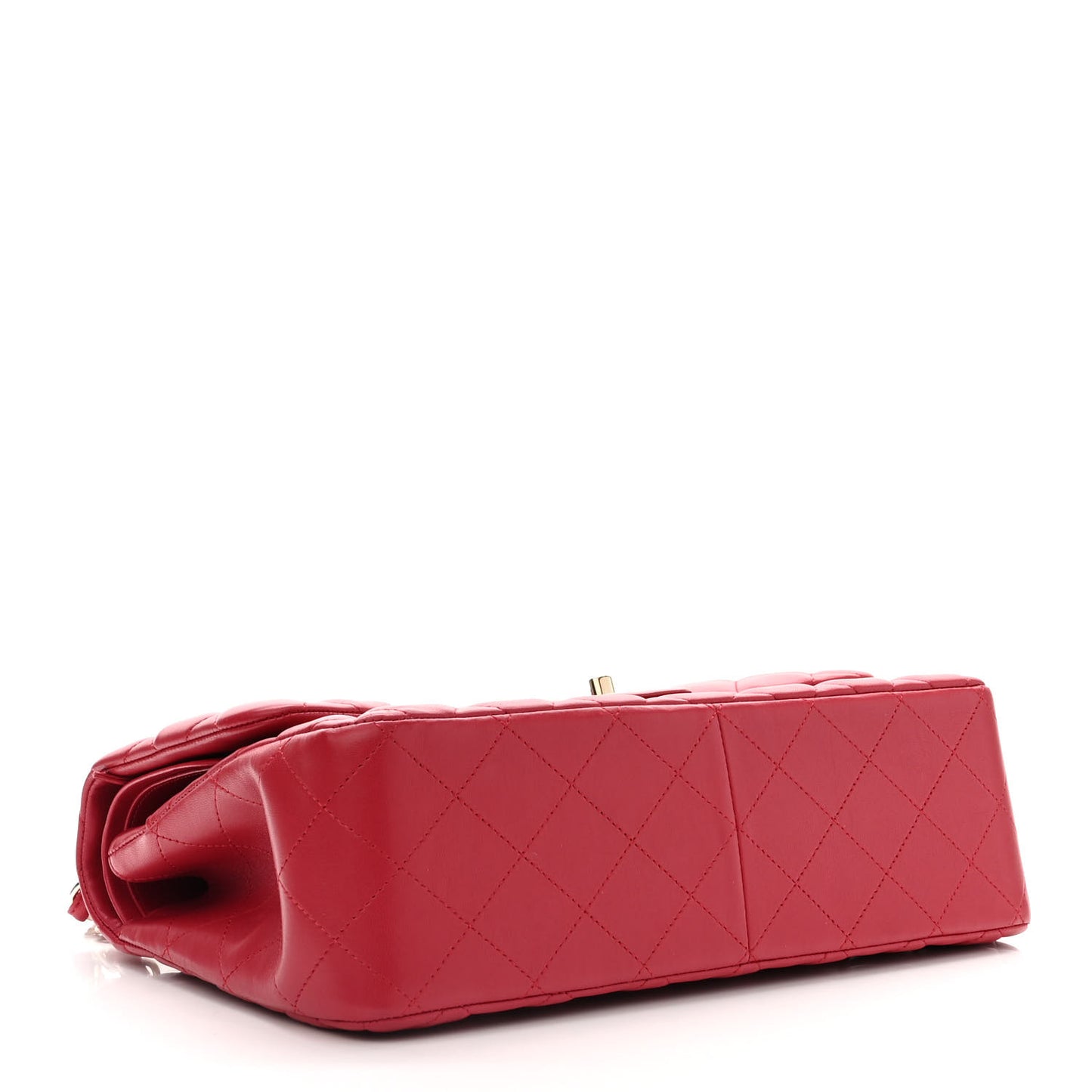 Lambskin Quilted Jumbo Double Flap Red